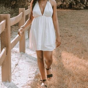 SHEIN WHITE BACKLESS DRESS!